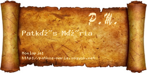 Patkós Mária névjegykártya